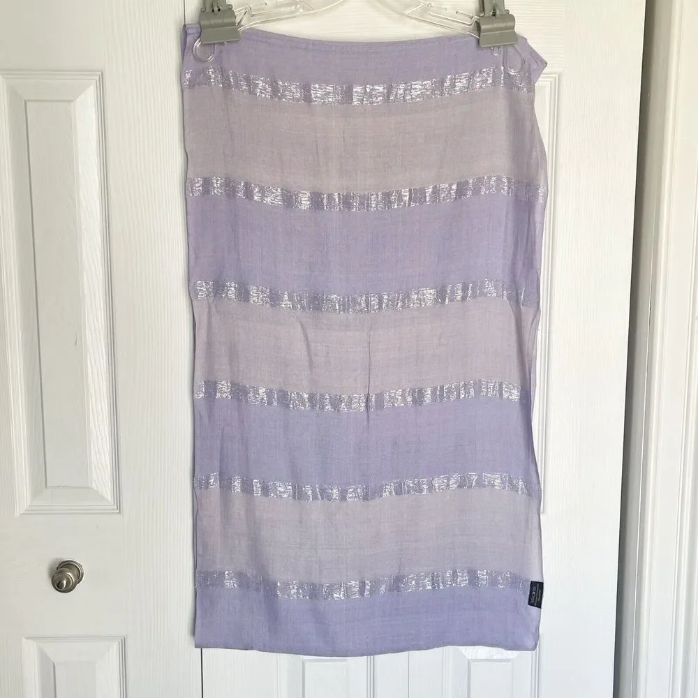 RISING TIDE Infinity Scarf Purple Striped Shiny